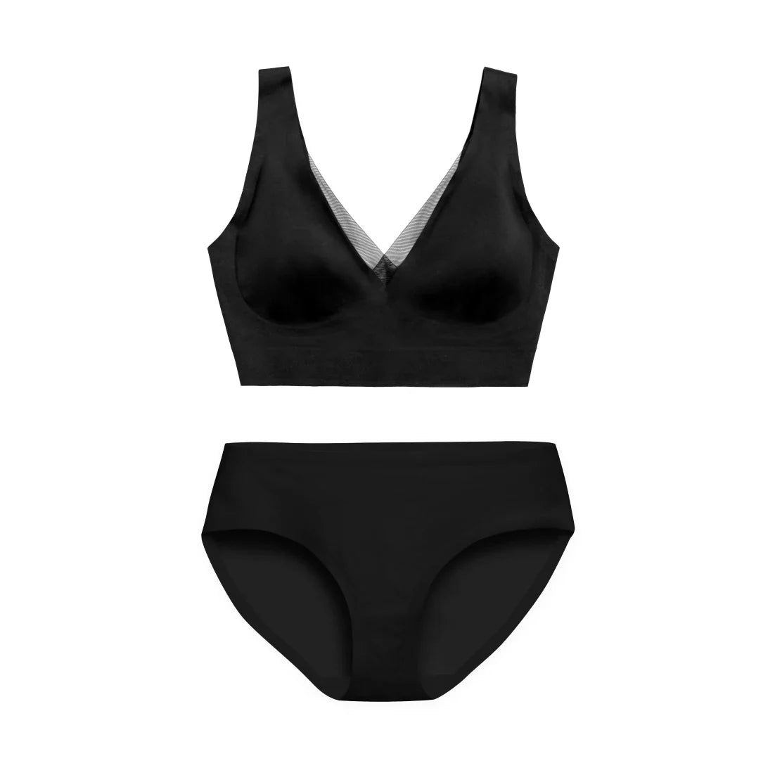 Black Smoothing Bra and Brief Set