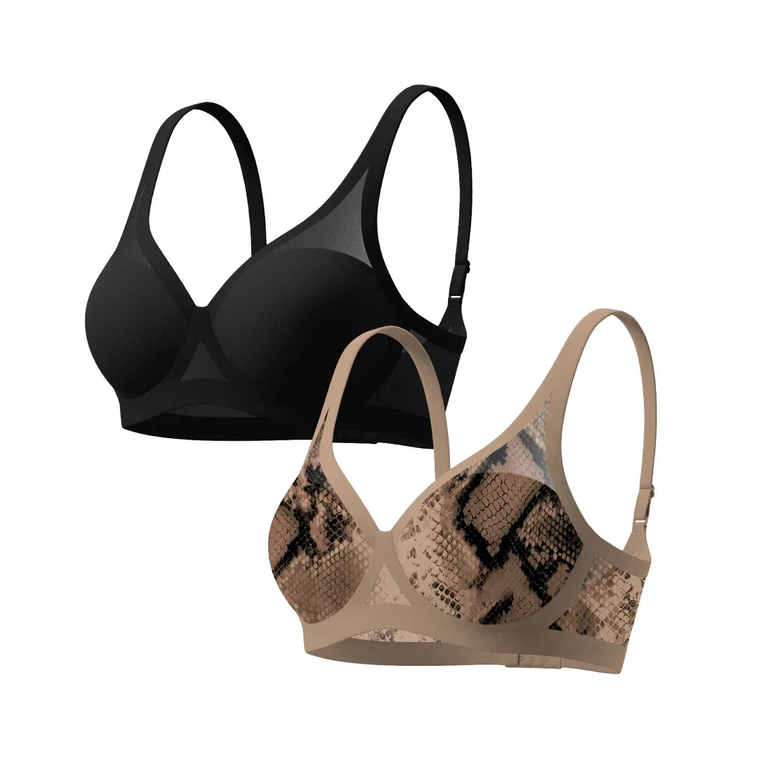 Black and Arabesque Light Lift Sheer Bra Duo
