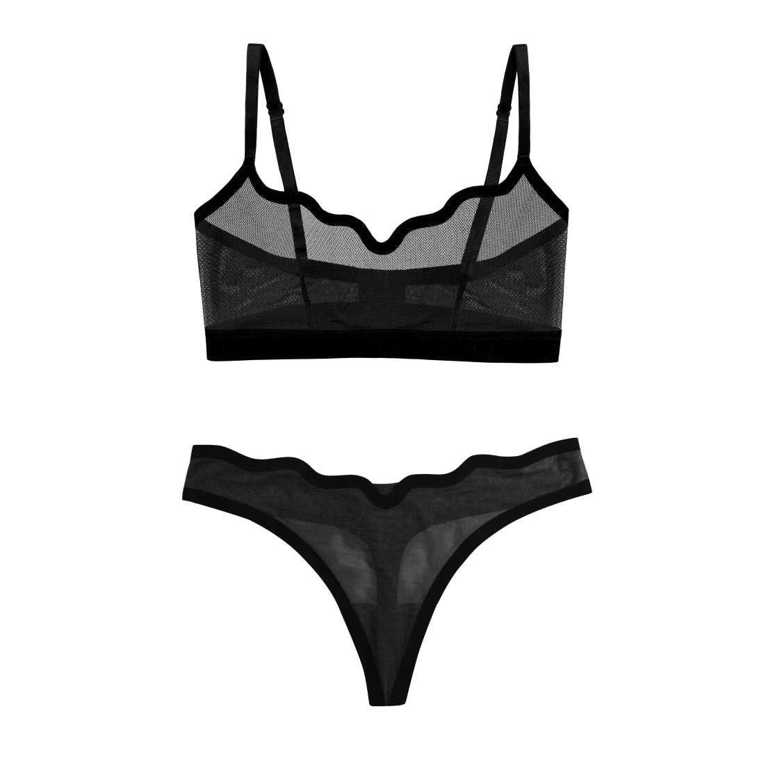Lucy Bra Black Truffle and Sheer Thong Black Truffle