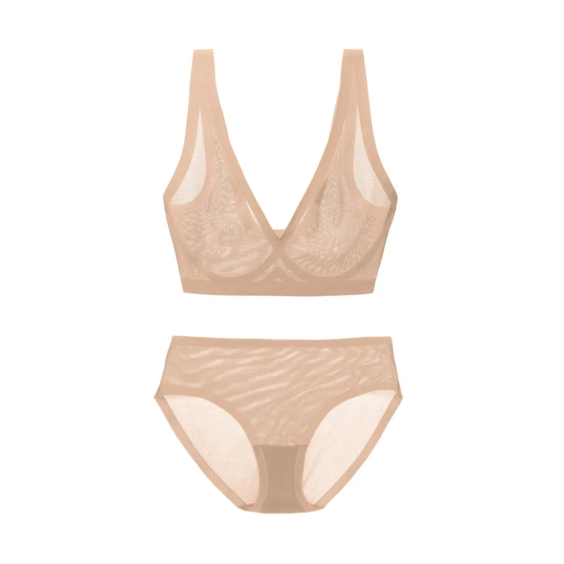 Champagne Sheer Bralette and Brief Set