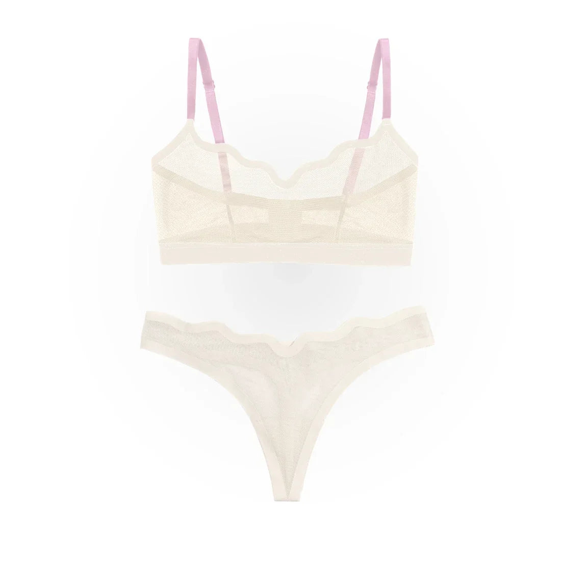 Lucy Bra Marshmallow and Sheer Thong Marshmallow