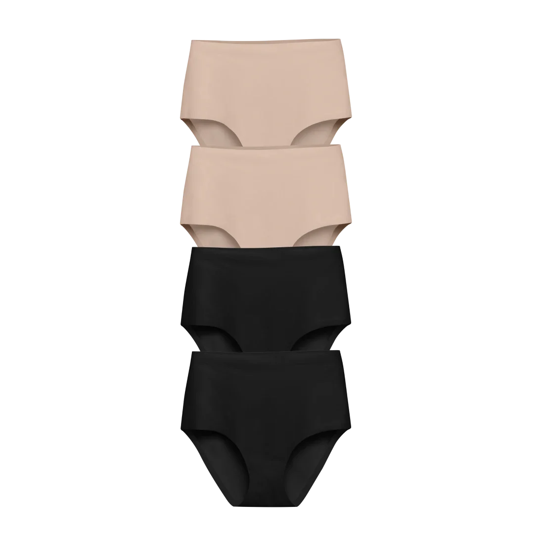 Nude and Black High Waisted 4-Pack