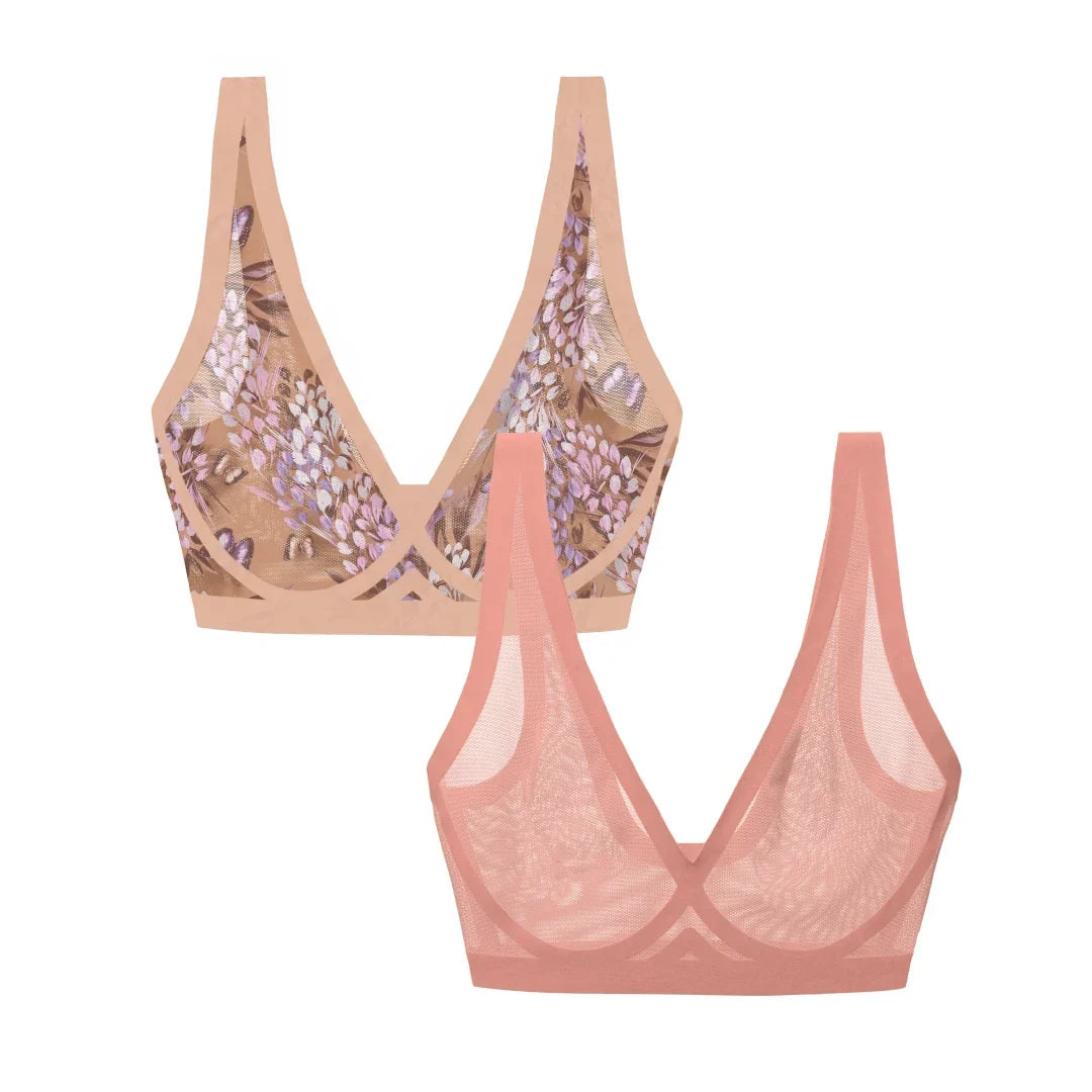 Parisian and Dusty Rose Sheer Bralette Bundle