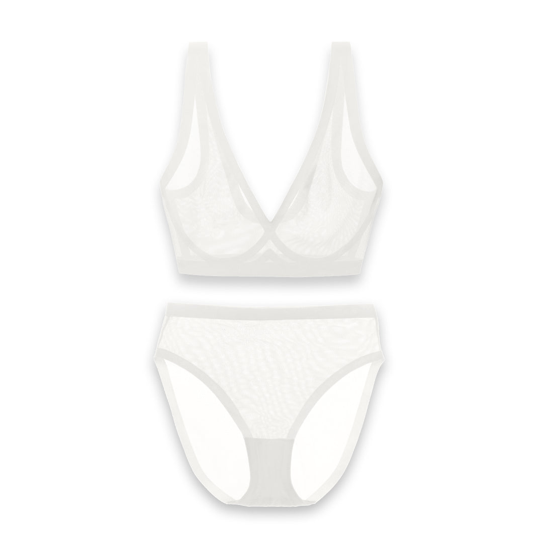 Pearl Sheer Bralette and High-Cut Set