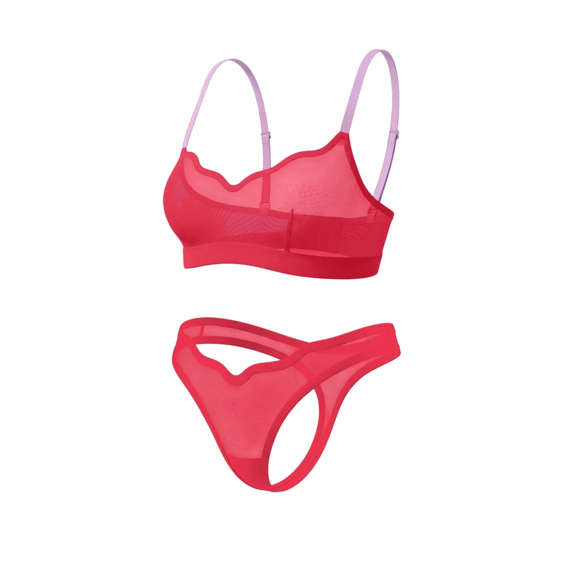 Ho Ho Hot Lucy Bralette and Sheer Thong Set