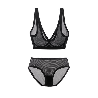 Black Sheer Bralette and Brief Set