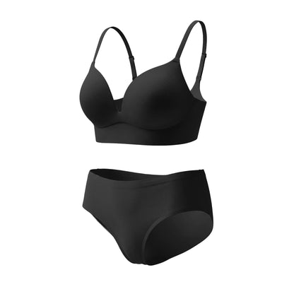 Black Boob Job Bra and Brief Set
