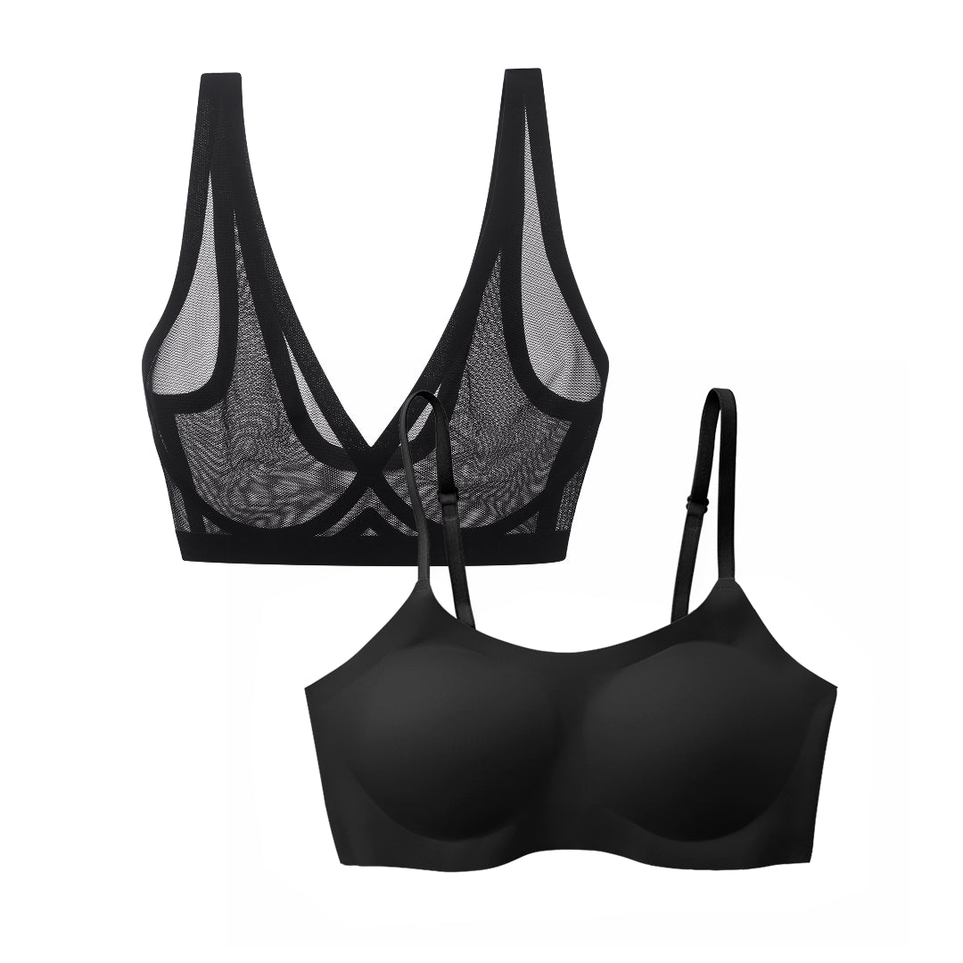 Black Sheer and Support Bra Bundle