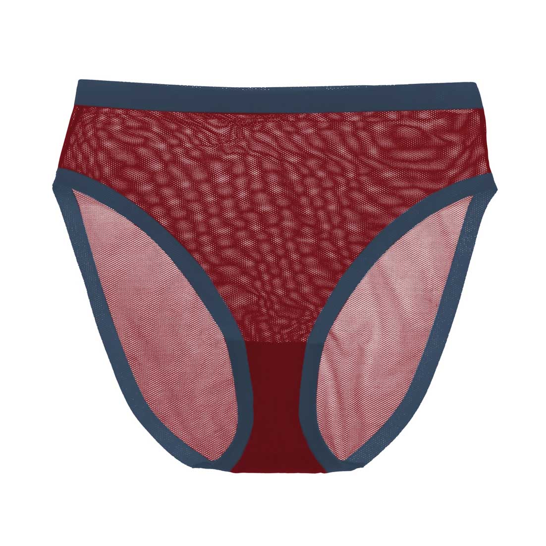 Cabernet Mesh High Cut High Waisted