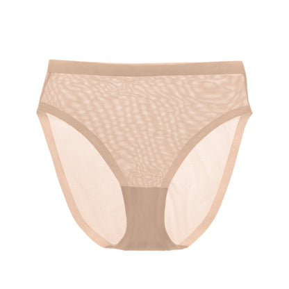 Champagne Mesh High Cut Highwaisted