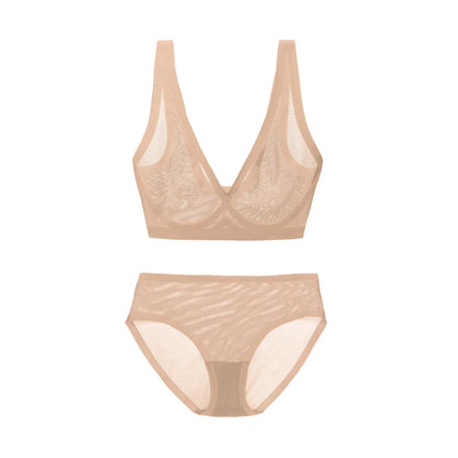 Champagne Sheer Bralette and Brief Set