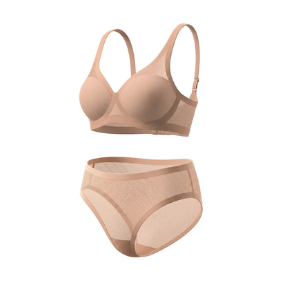 Champagne Light Lift Sheer Bra and Sheer Brief Set