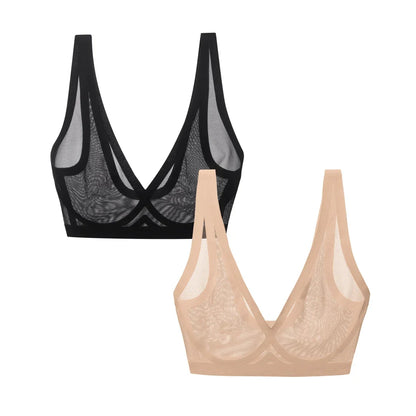 Champagne and Black Sheer Bralette Bundle