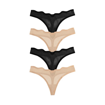 Black Truffle and Cookie Dough Lucy Thong 4-Pack