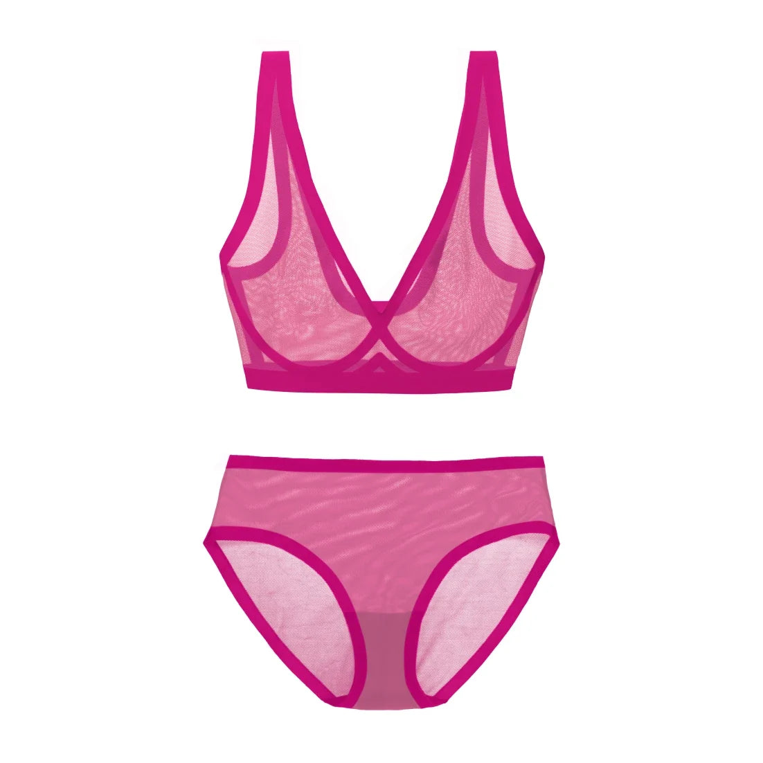 Neon Viper Sheer Bralette and Brief Set