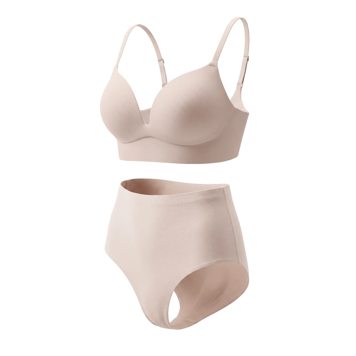 Nude Boob Job Bra and High Waisted Set