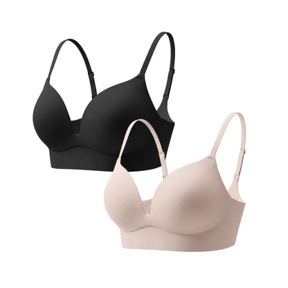 Black and Nude Boob Job Bra Duo