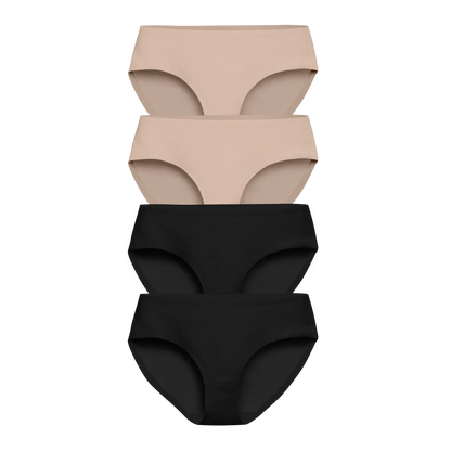 Nude and Black Brief 4-Pack