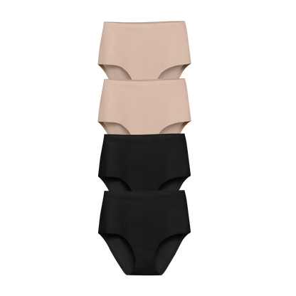 Nude and Black High Waisted 4-Pack