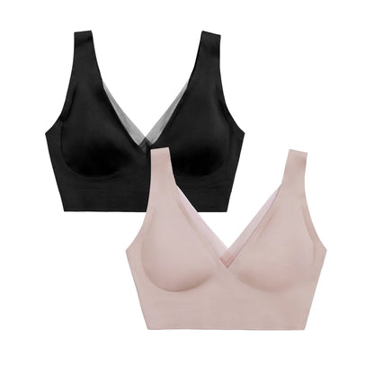 Nude and Black Smoothing Bra Duo