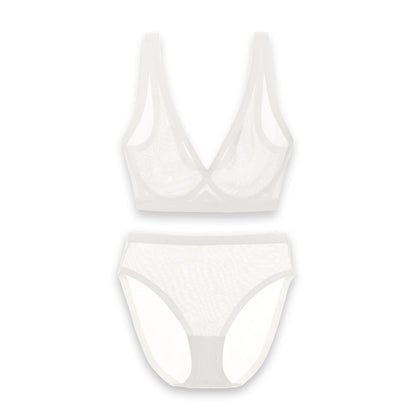 Pearl Sheer Bralette and High-Cut Set