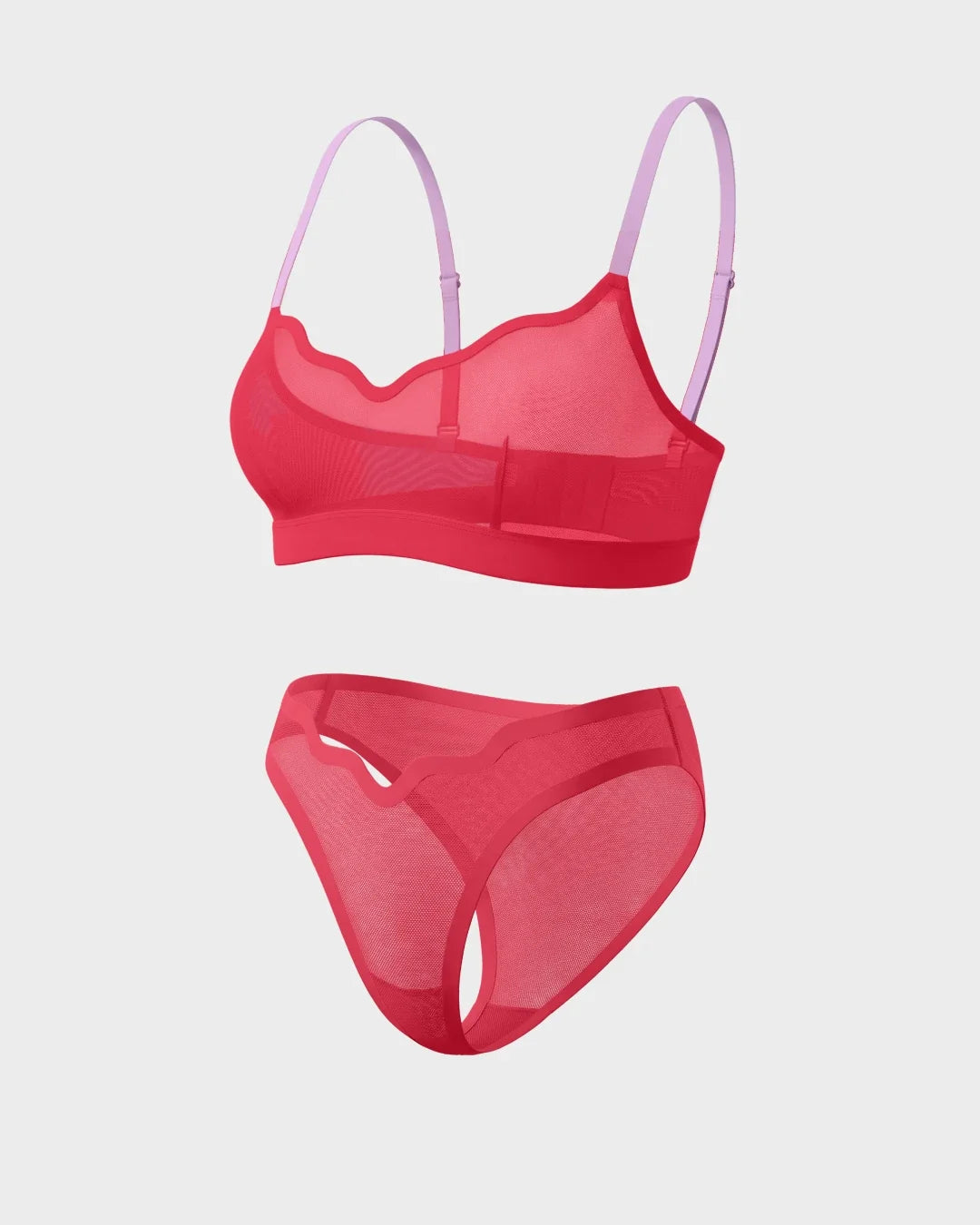 Ho Ho Hot Lucy Bralette and Sheer Bikini Set