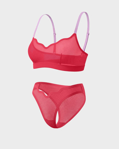Ho Ho Hot Lucy Bralette and Sheer Bikini Set