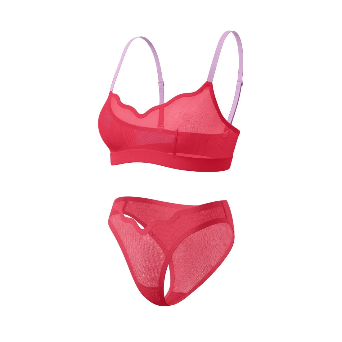 Ho Ho Hot Lucy Bralette and Sheer Bikini Set