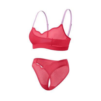Ho Ho Hot Lucy Bralette and Sheer Bikini Set