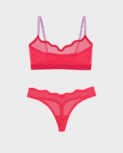 Ho Ho Hot Lucy Bralette and Sheer Thong Set