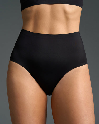 Black Relief Bra and High-Waisted Set