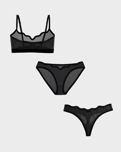 Lucy Bra Black Truffle, Bikini, and Thong