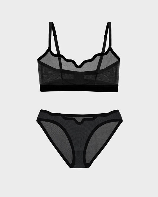 Lucy Bra Black Truffle and Sheer Bikini Black Truffle