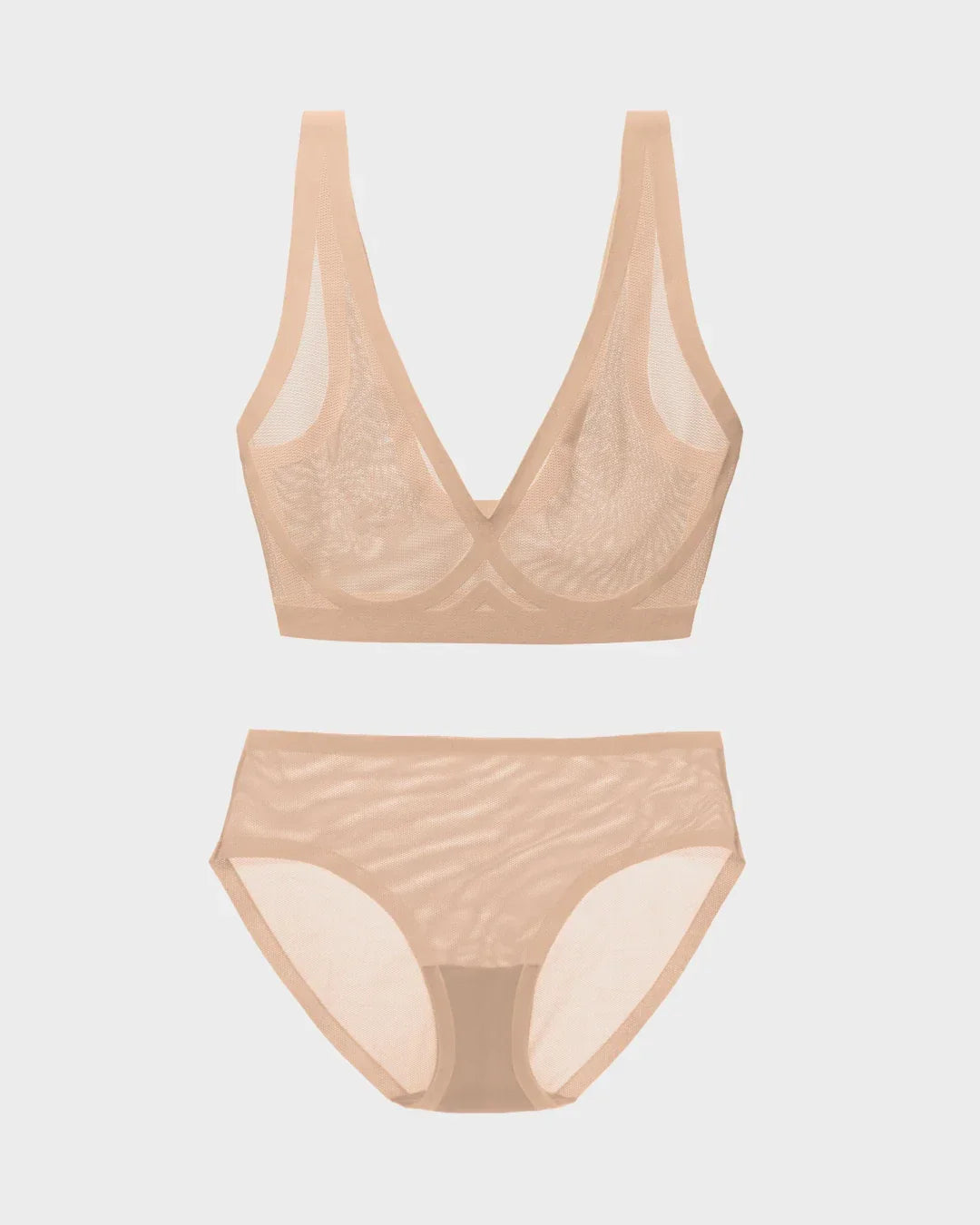 Champagne Sheer Bralette and Brief Set