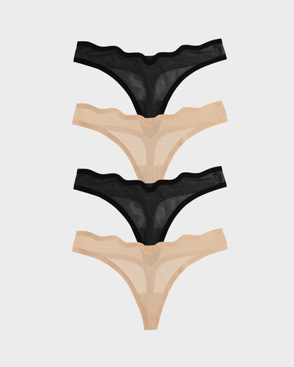 Black Truffle and Cookie Dough Lucy Thong 4-Pack