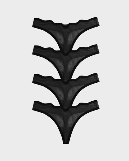 Black Truffle Lucy Thong 4-Pack