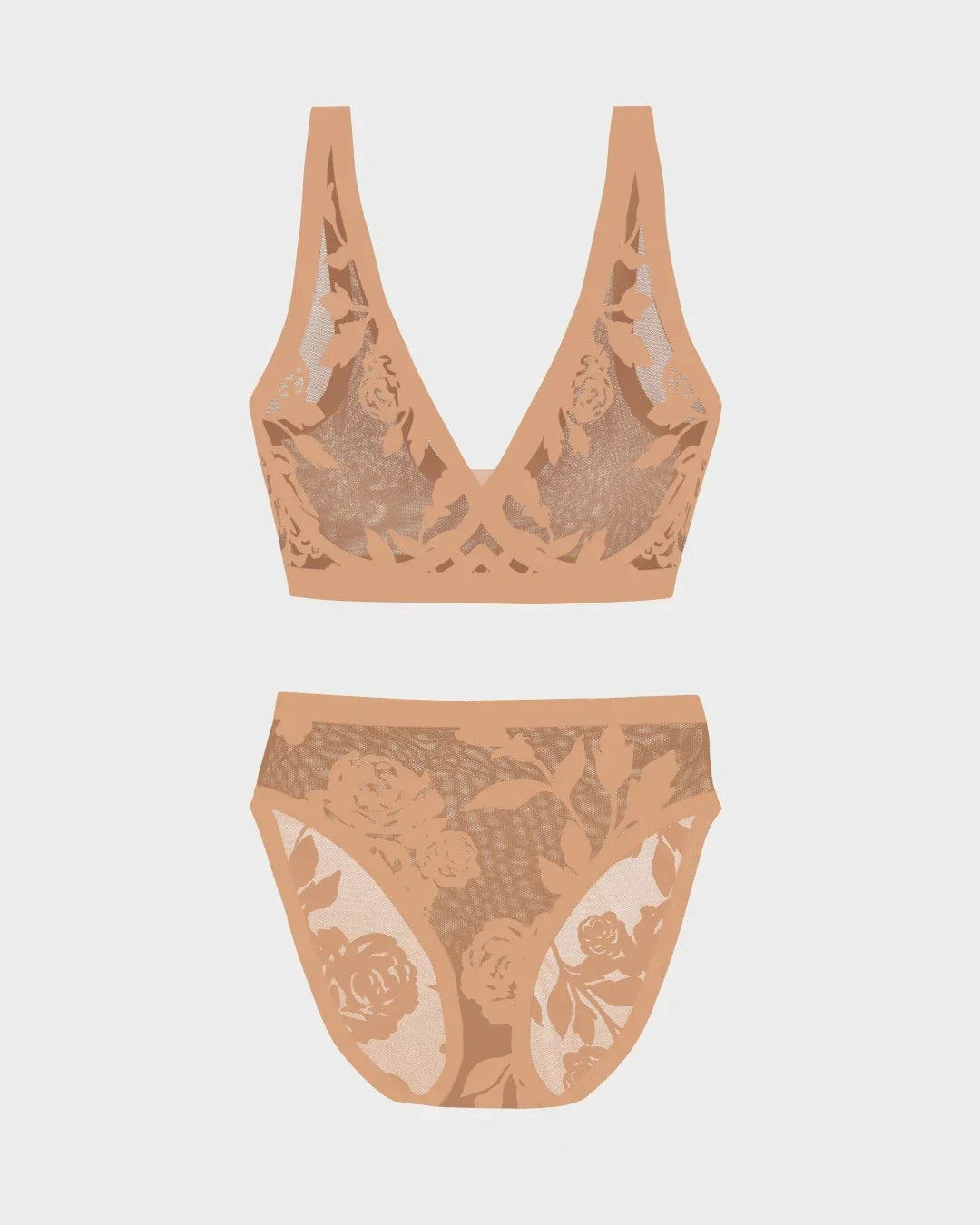 Madam Jolie Sheer Bralette & High Waisted Set