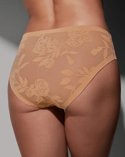 Madam Jolie, Black, Champagne Sheer Brief Quartet