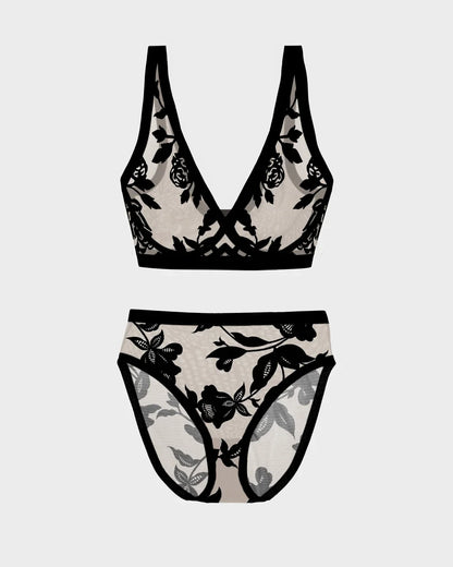 Madam Noir Sheer Bralette and High-Cut Set