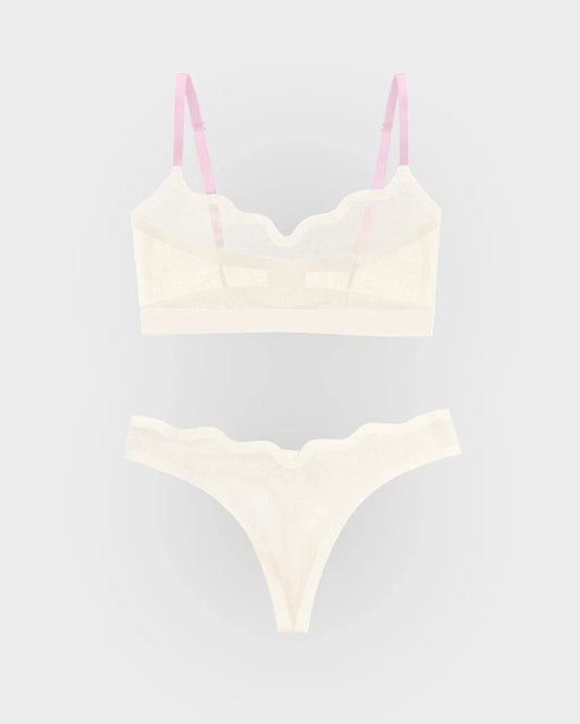 Lucy Bra Marshmallow and Sheer Thong Marshmallow