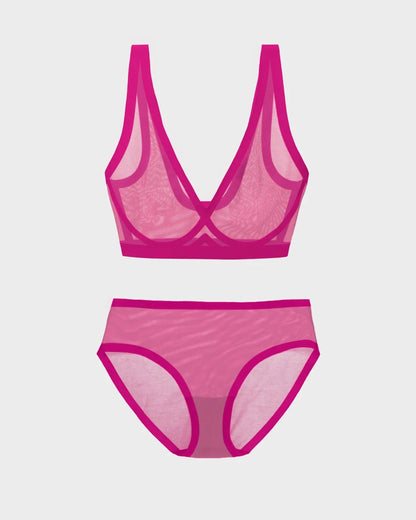 Neon Viper Sheer Bralette and Brief Set