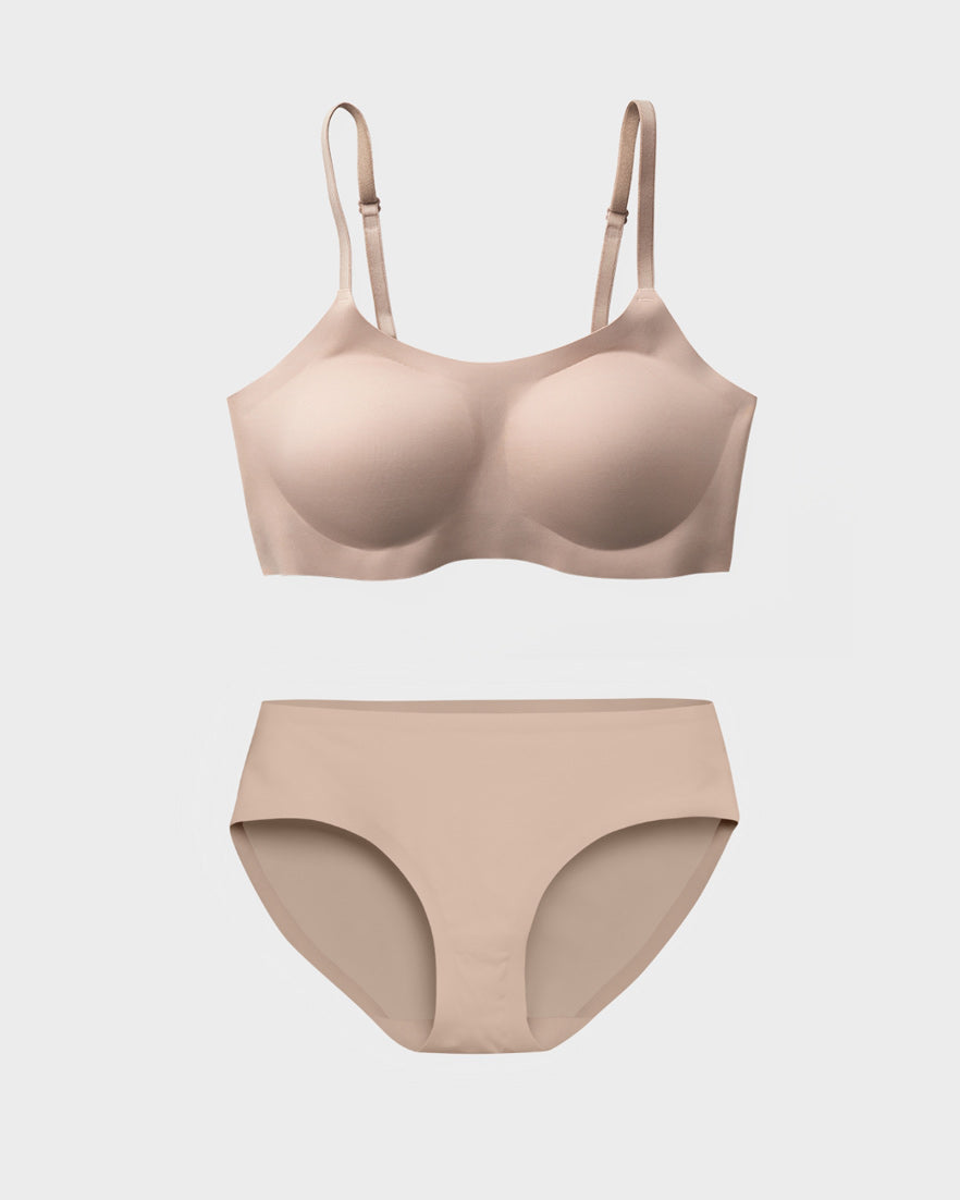 Nude Support Bralette and Brief Set