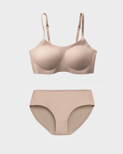 Nude Support Bralette and Brief Set