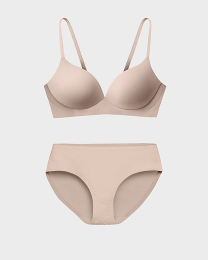 Nude Pain Free T-Shirt Bra and Brief Set