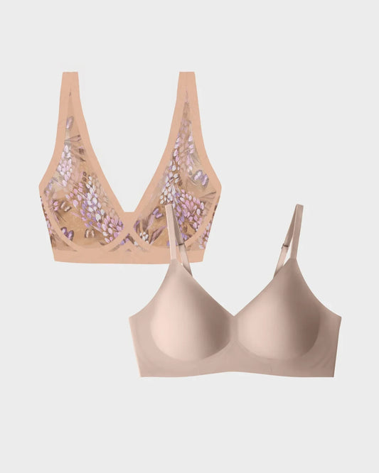 Parisian Sheer Bralette and Nude Relief Bra Bundle