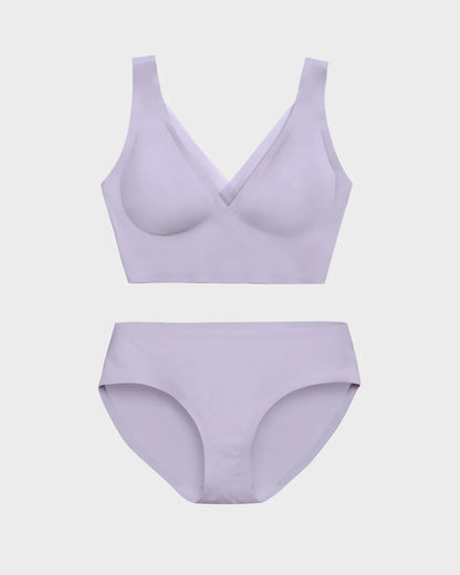 Pastel Lilac Smoothing Bra and Brief Set