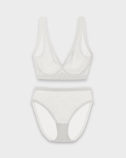 Pearl Sheer Bralette and High-Cut Set