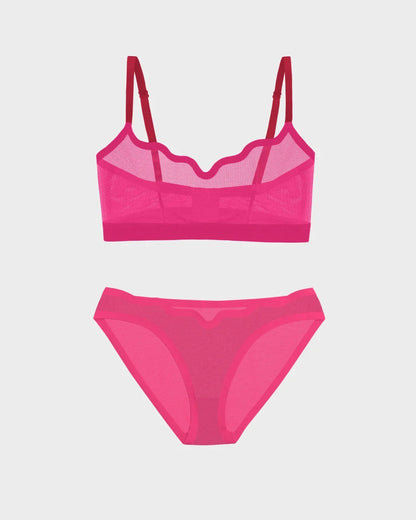 Lucy Bra Red Velvet and Sheer Bikini Red Velvet