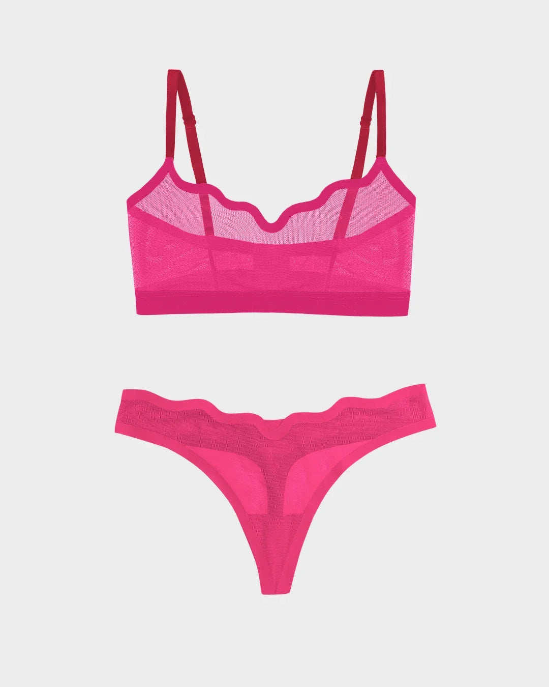 Lucy Bra Red Velvet and Sheer Thong Red Velvet